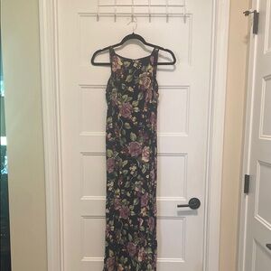 All that Jazz Black and Purple Halter Sheath Maxi Dress